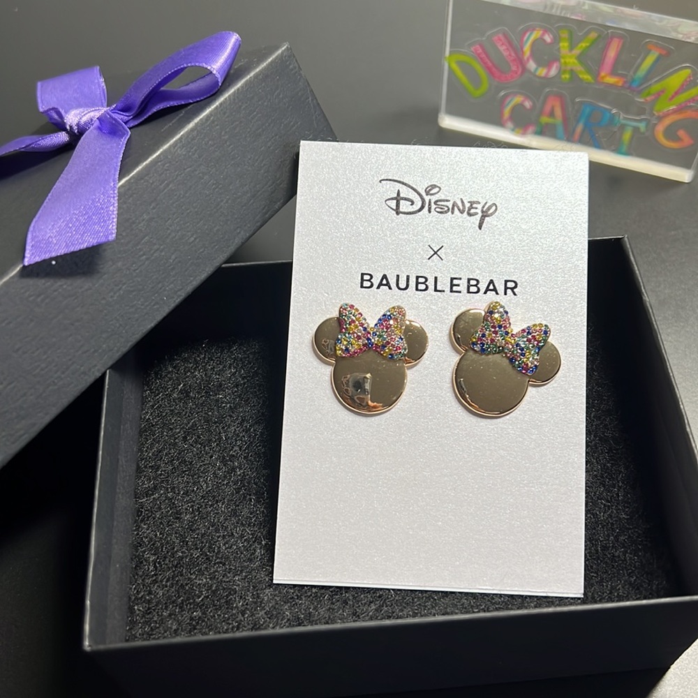NEW💍 BAUBLEBAR x Disney Minnie Mouse Gold Stud Earrings